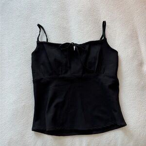 Abercrombie Black Spaghetti Strap Camisole with Tie Front